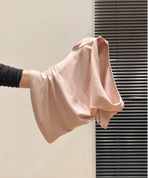 NEW GENTLEMAN(ニュージェントルマン)の「アリア ドレープ オフショル Tシャツ(Tシャツ/カットソー・レディース・サックスブルー/ピンク/ホワイト・L/M)」の13枚目の写真