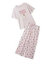 gelato pique（ジェラートピケ）の「【ONLINE限定】【接触冷感】ケーキワンポイントTシャツ&ハート柄ロングパンツセット（ルームウェア/パジャマ）」