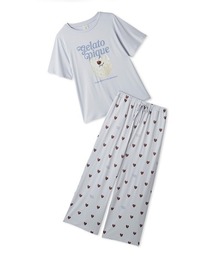 gelato pique（ジェラートピケ）の「【ONLINE限定】【接触冷感】ケーキワンポイントTシャツ&ハート柄ロングパンツセット（ルームウェア/パジャマ）」