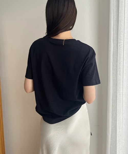 Rejoule(リジュール)の「立体刺繍 ロゴ半袖TEE(Tシャツ/カットソー・レディース・ホワイト/ブラック/グレー・FREE)」の19枚目の写真