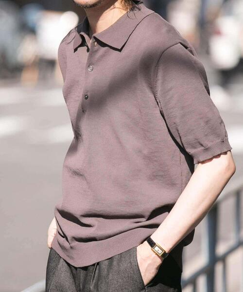 URBAN RESEARCH ROSSO MEN(アーバンリサーチロッソメン)の「『UR TECH』AIRDRY半袖ニットポロ(ポロシャツ・メンズ・ネイビー/ライトグレー/チャコールグレー/カーキ・MEDIUM/LARGE/X-LARGE)」の6枚目の写真