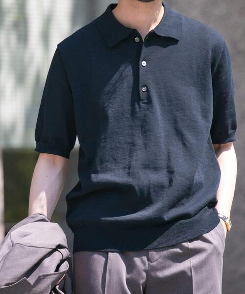 URBAN RESEARCH ROSSO MEN(アーバンリサーチロッソメン)の「『UR TECH』AIRDRY半袖ニットポロ(ポロシャツ・メンズ・ネイビー/ライトグレー/チャコールグレー/カーキ・MEDIUM/LARGE/X-LARGE)」の12枚目の写真