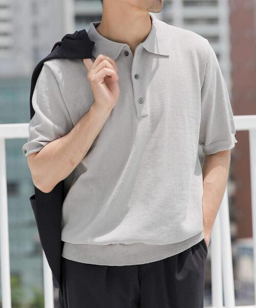 URBAN RESEARCH ROSSO MEN(アーバンリサーチロッソメン)の「『UR TECH』AIRDRY半袖ニットポロ(ポロシャツ・メンズ・ネイビー/ライトグレー/チャコールグレー/カーキ・MEDIUM/LARGE/X-LARGE)」の22枚目の写真