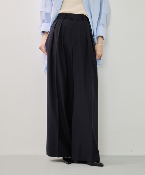 KEY TIMEZ（キータイムズ）の「[KEY TIMEZ]SUPER140ウォッシャブルウールワイドパンツ（その他パンツ・レディース・グレー/ネイビー・2/3/1）」の15枚目の写真