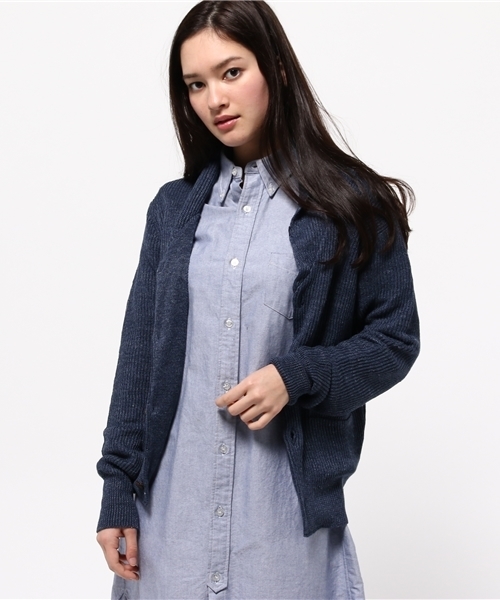 BEAMS BOY（ビームスボーイ）の「BEAMS BOY / 8ゲージ 畦編み ショールカラ―カーディガン（カーディガン/ボレロ・レディース・グレー/ネイビー・ONE SIZE）」の12枚目の写真