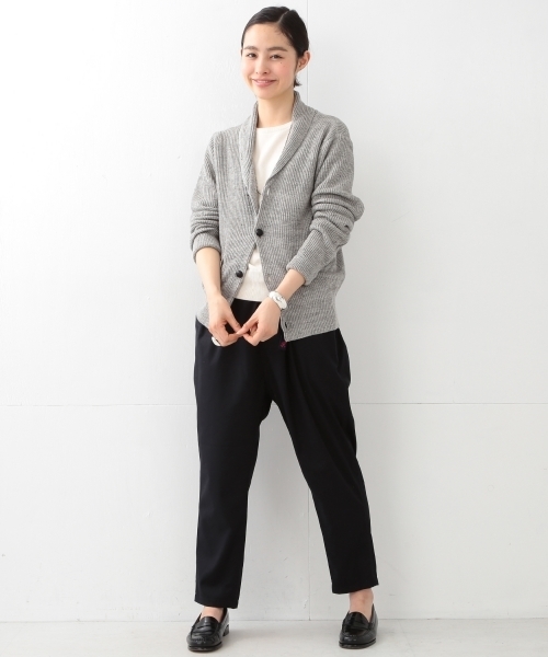 BEAMS BOY（ビームスボーイ）の「BEAMS BOY / 8ゲージ 畦編み ショールカラ―カーディガン（カーディガン/ボレロ・レディース・グレー/ネイビー・ONE SIZE）」の5枚目の写真