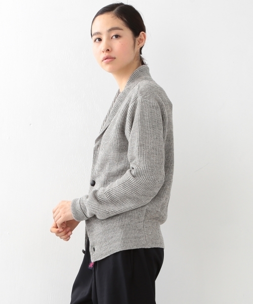 BEAMS BOY（ビームスボーイ）の「BEAMS BOY / 8ゲージ 畦編み ショールカラ―カーディガン（カーディガン/ボレロ・レディース・グレー/ネイビー・ONE SIZE）」の6枚目の写真