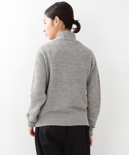 BEAMS BOY（ビームスボーイ）の「BEAMS BOY / 8ゲージ 畦編み ショールカラ―カーディガン（カーディガン/ボレロ・レディース・グレー/ネイビー・ONE SIZE）」の7枚目の写真