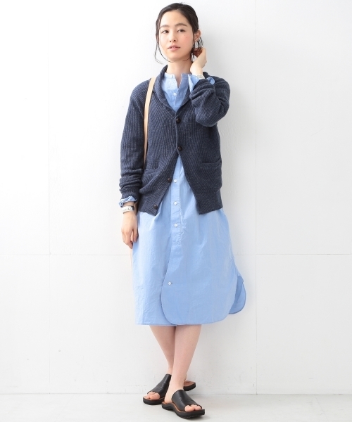 BEAMS BOY（ビームスボーイ）の「BEAMS BOY / 8ゲージ 畦編み ショールカラ―カーディガン（カーディガン/ボレロ・レディース・グレー/ネイビー・ONE SIZE）」の8枚目の写真