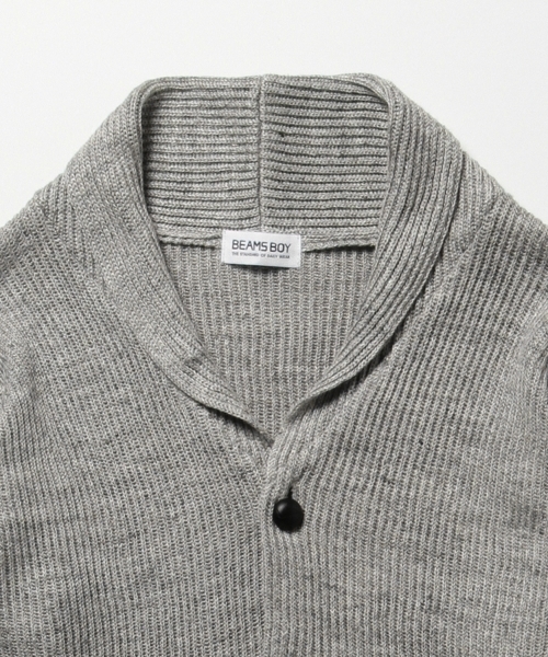 BEAMS BOY（ビームスボーイ）の「BEAMS BOY / 8ゲージ 畦編み ショールカラ―カーディガン（カーディガン/ボレロ・レディース・グレー/ネイビー・ONE SIZE）」の9枚目の写真
