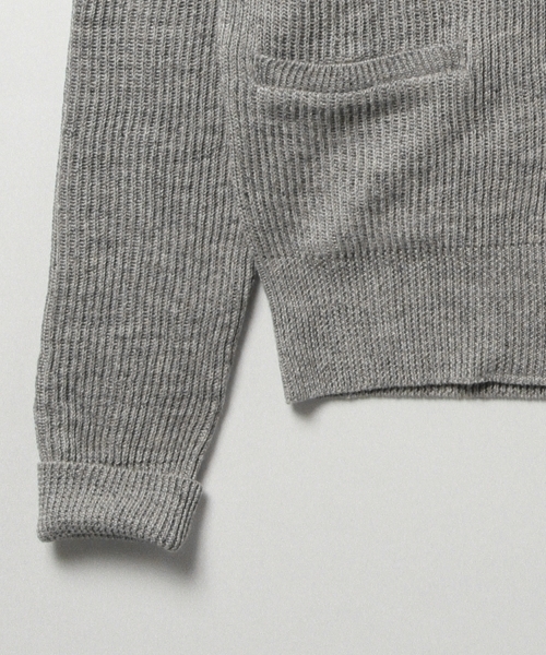 BEAMS BOY（ビームスボーイ）の「BEAMS BOY / 8ゲージ 畦編み ショールカラ―カーディガン（カーディガン/ボレロ・レディース・グレー/ネイビー・ONE SIZE）」の22枚目の写真