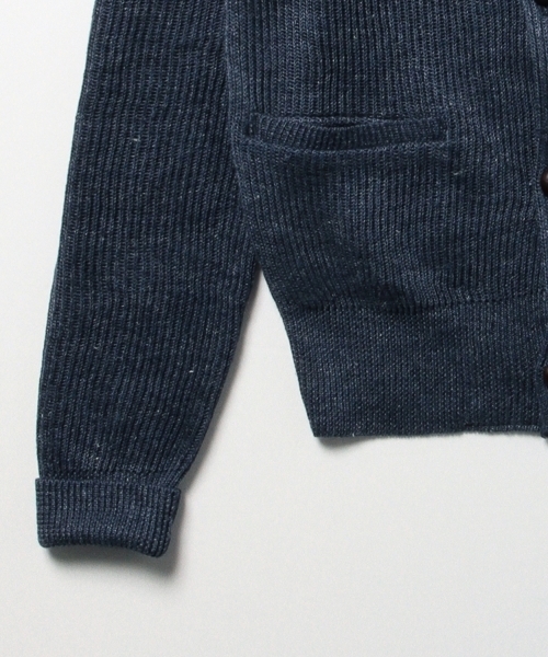 BEAMS BOY（ビームスボーイ）の「BEAMS BOY / 8ゲージ 畦編み ショールカラ―カーディガン（カーディガン/ボレロ・レディース・グレー/ネイビー・ONE SIZE）」の18枚目の写真