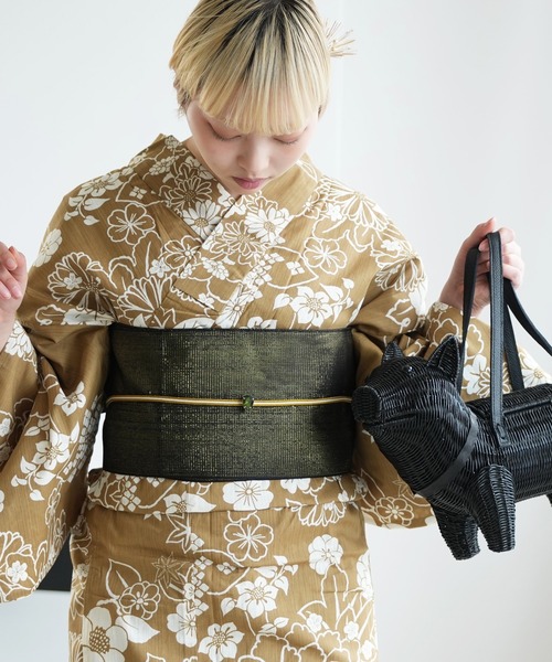 浴衣 単品 utatane 珈琲ミルクの古典花