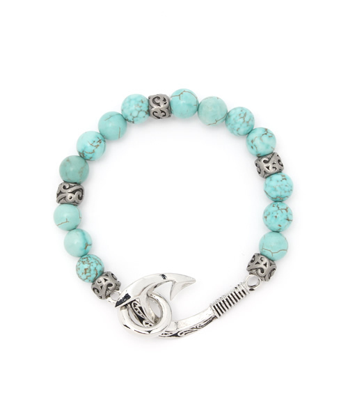 Kahiko(カヒコ)の「【kahiko】フィッシュフックMEN'Sブレスレット(ブレスレット・メンズ・ターコイズブルー/ブラック/ホワイト×ブルー/ブラウン・FREE)」の4枚目の写真