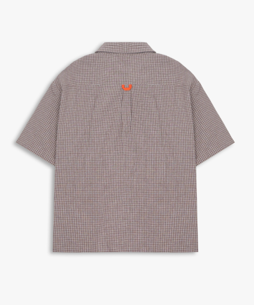 GEECOON（ジークーン）の「ヴィンテージワッペンチェック半袖シャツ GEE265-103 ブラウン（シャツ/ブラウス・メンズ・ブラウン・LARGE/X-LARGE）」の3枚目の写真