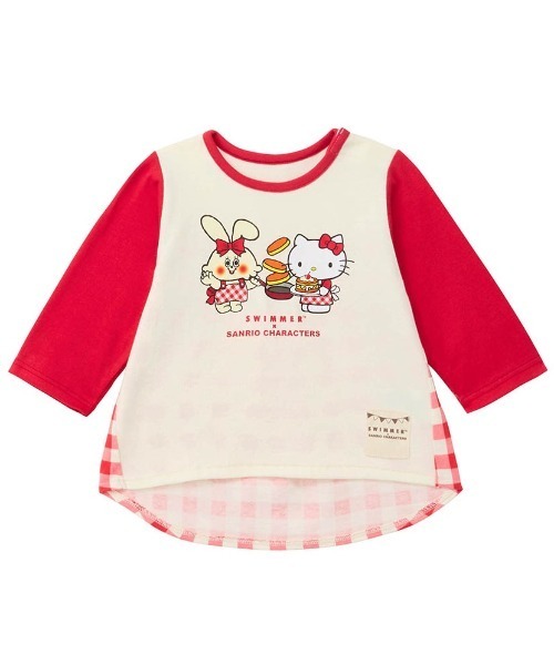 Belle Maison(ベルメゾン)の「SWIMMER×サンリオキャラクターズ バック切替えプリント長袖Tシャツ(Tシャツ/カットソー・キッズ・ベージュ系その他3/レッド系その他4・80/90/100/110/120)」の1枚目の写真