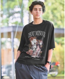 【WEB限定】<GLR or>キャット プリント 半袖 Tシャツ