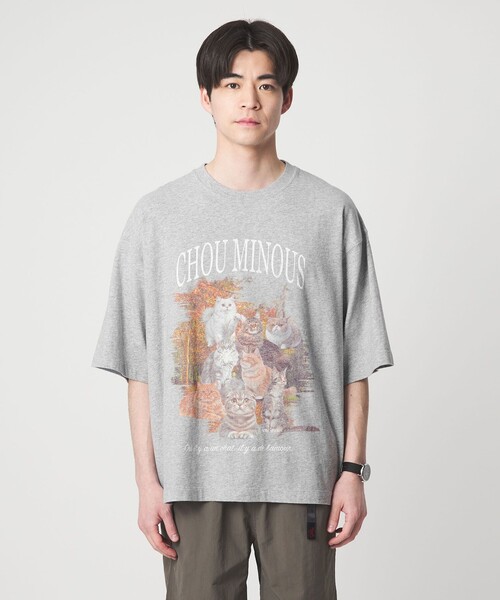 JURGEN LEHL アニマルプリント 半袖Tシャツ グレー系 美品♡ セール】【WEB限定】＜GLR or＞キャット プリント 半袖 Tシャツ（T
