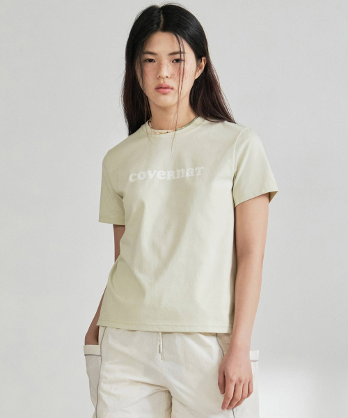 COVERNAT WOMAN(カバーナットウーマン)の「ウーマンレギュラーフィットクーパー ロゴTシャツ ライトグリーン(Tシャツ/カットソー・レディース・その他・WS/WM)」の1枚目の写真