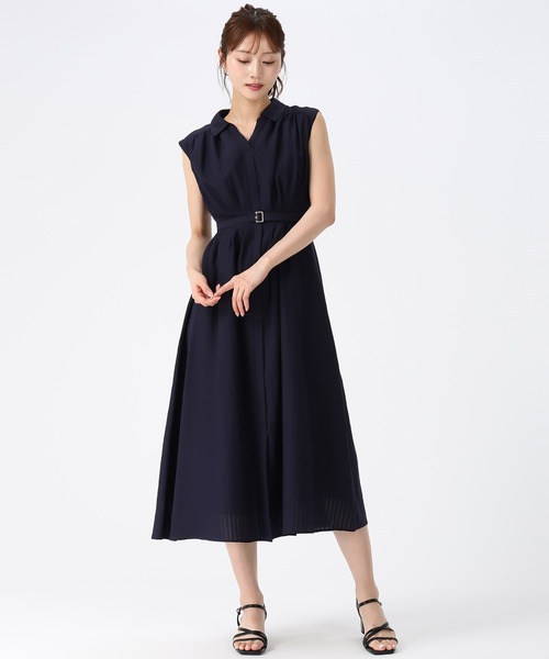 MISCH MASCH(ミッシュマッシュ)の「2026春夏新作 ストライプアソートシアーカラータックシャツワンピース(シャツワンピース・レディース・ネイビー/オレンジ/イエロー/ライトブルー・S/M)」の3枚目の写真