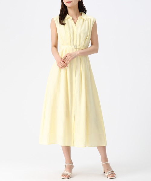MISCH MASCH(ミッシュマッシュ)の「2026春夏新作 ストライプアソートシアーカラータックシャツワンピース(シャツワンピース・レディース・ネイビー/オレンジ/イエロー/ライトブルー・S/M)」の5枚目の写真