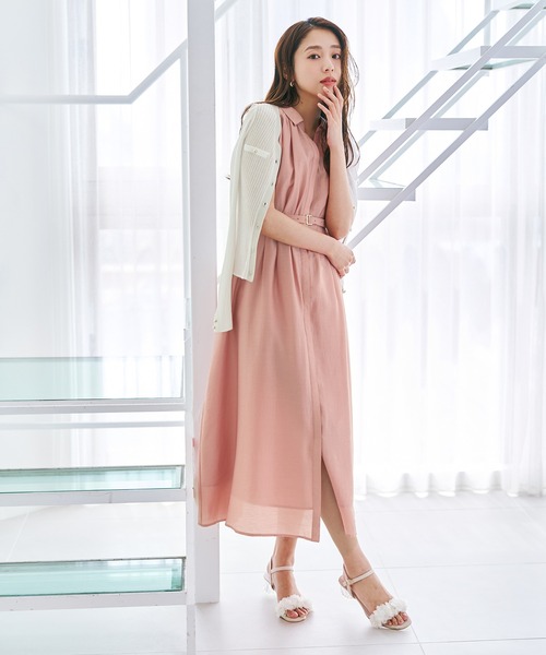 MISCH MASCH(ミッシュマッシュ)の「2026春夏新作 ストライプアソートシアーカラータックシャツワンピース(シャツワンピース・レディース・ネイビー/オレンジ/イエロー/ライトブルー・S/M)」の8枚目の写真