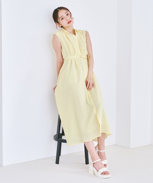 MISCH MASCH(ミッシュマッシュ)の「2026春夏新作 ストライプアソートシアーカラータックシャツワンピース(シャツワンピース・レディース・ネイビー/オレンジ/イエロー/ライトブルー・S/M)」の20枚目の写真