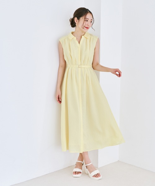 MISCH MASCH(ミッシュマッシュ)の「2026春夏新作 ストライプアソートシアーカラータックシャツワンピース(シャツワンピース・レディース・ネイビー/オレンジ/イエロー/ライトブルー・S/M)」の21枚目の写真