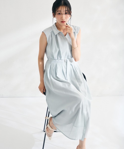 MISCH MASCH(ミッシュマッシュ)の「2026春夏新作 ストライプアソートシアーカラータックシャツワンピース(シャツワンピース・レディース・ネイビー/オレンジ/イエロー/ライトブルー・S/M)」の21枚目の写真