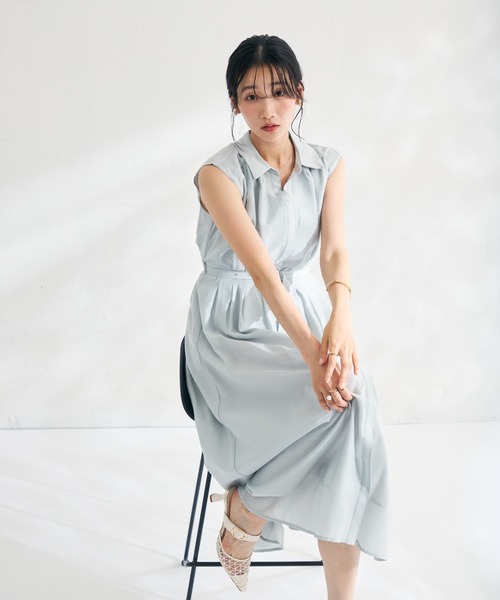 MISCH MASCH(ミッシュマッシュ)の「2026春夏新作 ストライプアソートシアーカラータックシャツワンピース(シャツワンピース・レディース・ネイビー/オレンジ/イエロー/ライトブルー・S/M)」の22枚目の写真