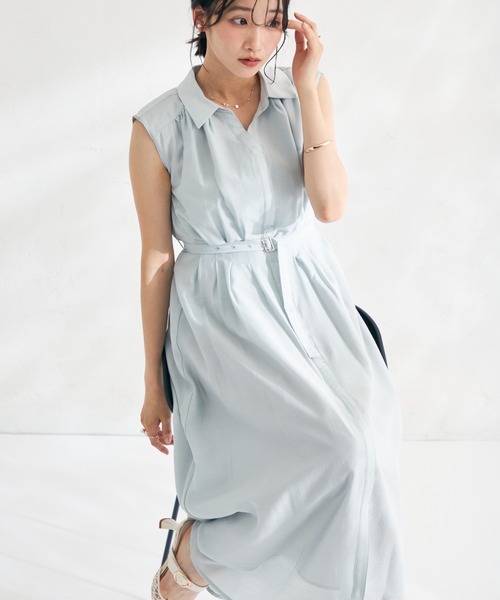 MISCH MASCH(ミッシュマッシュ)の「2026春夏新作 ストライプアソートシアーカラータックシャツワンピース(シャツワンピース・レディース・ネイビー/オレンジ/イエロー/ライトブルー・S/M)」の11枚目の写真