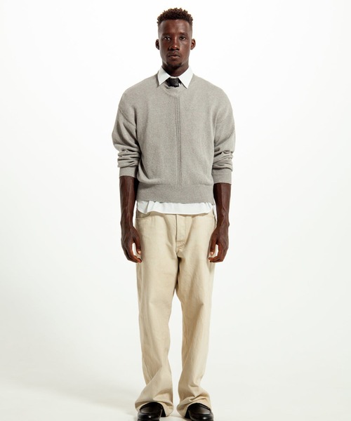 SimplyComplicated（シンプリーコンプリケイテッド）の「V NECK LIGHT KNIT SWEATER（ニット/セーター・メンズ・ブルー/グレー・2）」の5枚目の写真