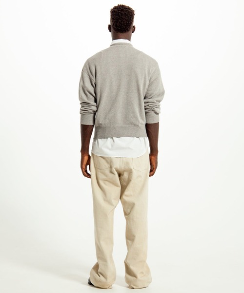 SimplyComplicated（シンプリーコンプリケイテッド）の「V NECK LIGHT KNIT SWEATER（ニット/セーター・メンズ・ブルー/グレー・2）」の6枚目の写真