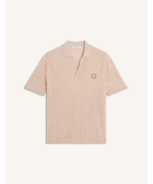 Maison Kitsune(メゾンキツネ)の「LINEN COTTON SHORT SLEEVE POLO(ポロシャツ・メンズ・ライトグレー/ベージュ・L/M/S)」の2枚目の写真