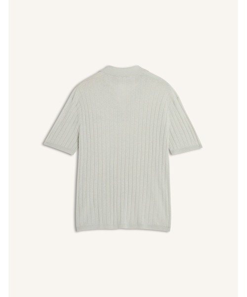 Maison Kitsune(メゾンキツネ)の「LINEN COTTON SHORT SLEEVE POLO(ポロシャツ・メンズ・ライトグレー/ベージュ・L/M/S)」の4枚目の写真