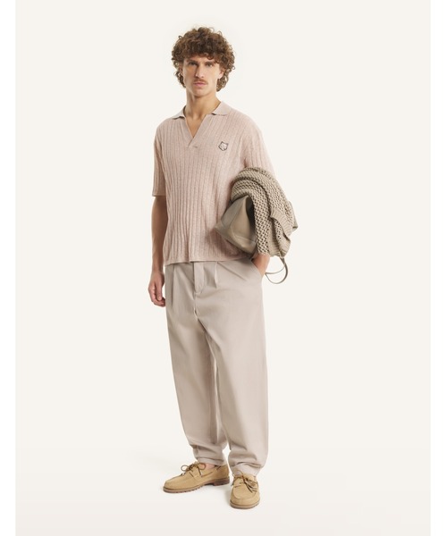 Maison Kitsune(メゾンキツネ)の「LINEN COTTON SHORT SLEEVE POLO(ポロシャツ・メンズ・ライトグレー/ベージュ・L/M/S)」の11枚目の写真