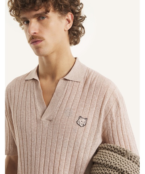 Maison Kitsune(メゾンキツネ)の「LINEN COTTON SHORT SLEEVE POLO(ポロシャツ・メンズ・ライトグレー/ベージュ・L/M/S)」の14枚目の写真