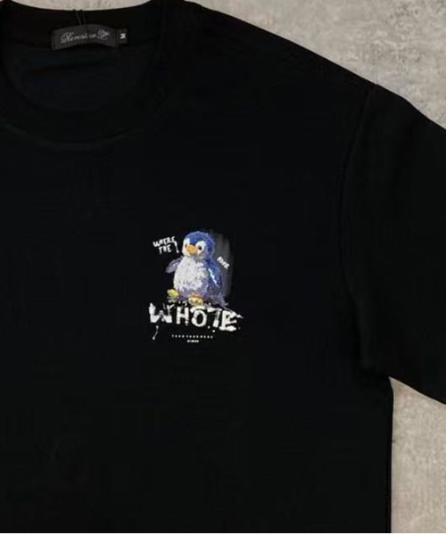 revertical(リバーティカル)の「ペンギンバックプリント半袖Tシャツ/ワンポイント&グラフィックT ルーズフィット(Tシャツ/カットソー・メンズ・ホワイト/ブラック/ミント・LARGE/MEDIUM)」の8枚目の写真