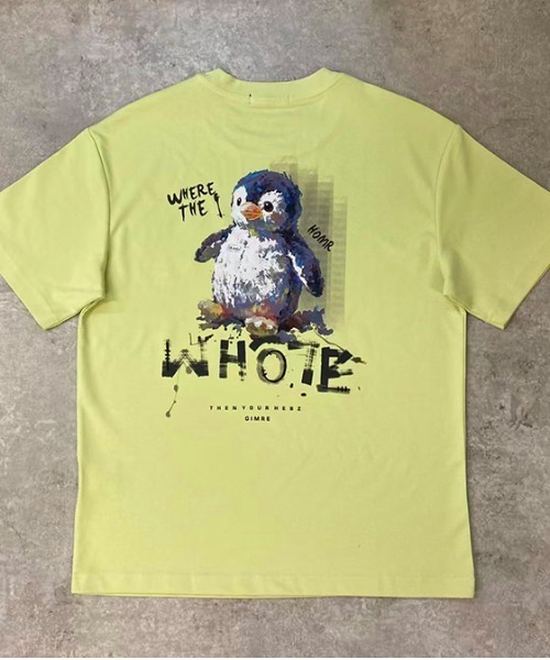 revertical(リバーティカル)の「ペンギンバックプリント半袖Tシャツ/ワンポイント&グラフィックT ルーズフィット(Tシャツ/カットソー・メンズ・ホワイト/ブラック/ミント・LARGE/MEDIUM)」の10枚目の写真