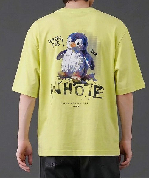 revertical(リバーティカル)の「ペンギンバックプリント半袖Tシャツ/ワンポイント&グラフィックT ルーズフィット(Tシャツ/カットソー・メンズ・ホワイト/ブラック/ミント・LARGE/MEDIUM)」の17枚目の写真