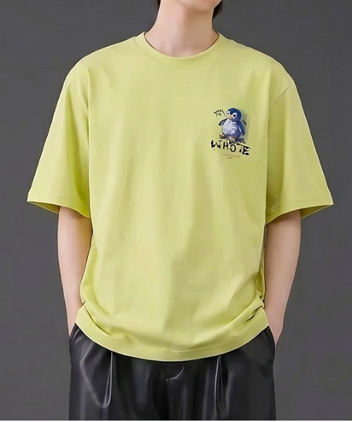 revertical(リバーティカル)の「ペンギンバックプリント半袖Tシャツ/ワンポイント&グラフィックT ルーズフィット(Tシャツ/カットソー・メンズ・ホワイト/ブラック/ミント・LARGE/MEDIUM)」の18枚目の写真