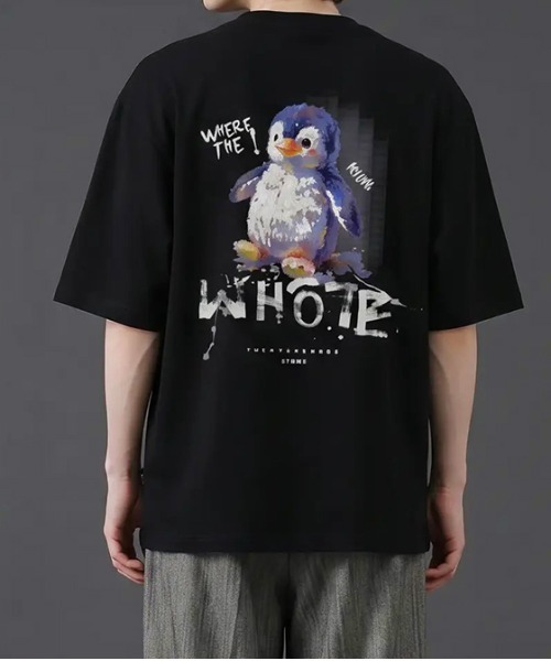 revertical(リバーティカル)の「ペンギンバックプリント半袖Tシャツ/ワンポイント&グラフィックT ルーズフィット(Tシャツ/カットソー・メンズ・ホワイト/ブラック/ミント・LARGE/MEDIUM)」の22枚目の写真