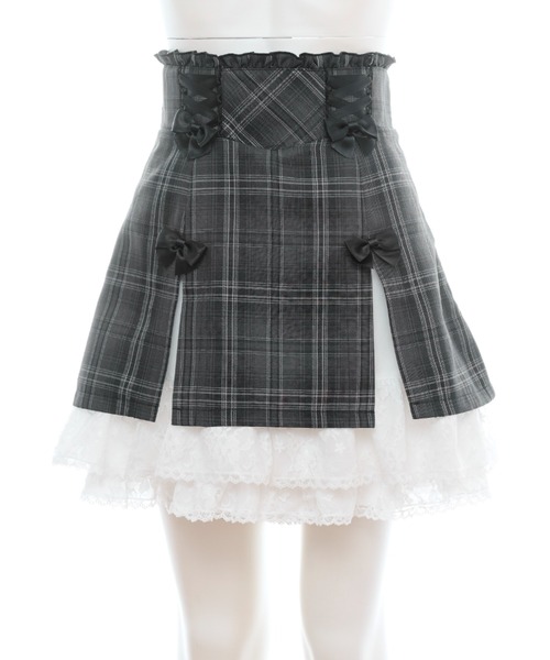 Secret Honey（シークレットハニー）の「サイドレースアップスリット入りスカパン（スカート・レディース・ブラックミックス/ブラック・MEDIUM）」の7枚目の写真