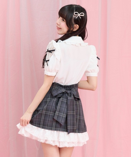 Secret Honey（シークレットハニー）の「サイドレースアップスリット入りスカパン（スカート・レディース・ブラックミックス/ブラック・MEDIUM）」の4枚目の写真