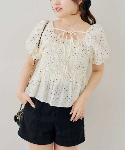 Another Branch olive des olive(アナザーブランチオリーブデオリーブ)の「2WAYシャーリングパフ袖ブラウス(シャツ/ブラウス・レディース・チェック/ドット/その他11・FREE)」の11枚目の写真