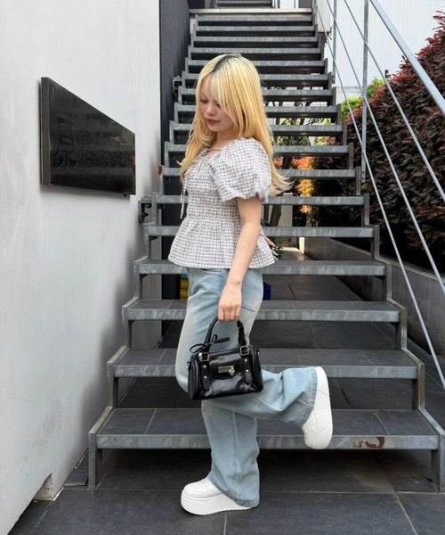 Another Branch olive des olive(アナザーブランチオリーブデオリーブ)の「2WAYシャーリングパフ袖ブラウス(シャツ/ブラウス・レディース・チェック/ドット/その他11・FREE)」の6枚目の写真