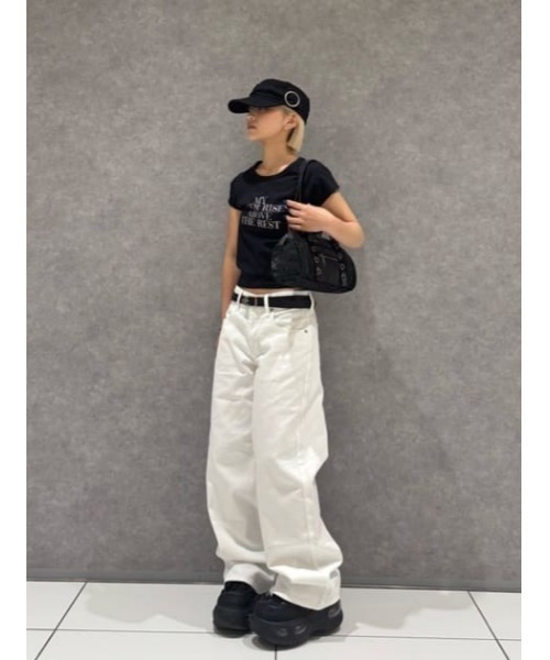 LAGUA GEM(ラグアジェム)の「BASIC COLOR STRAIGHT デニム(デニムパンツ・レディース・ブラック/ホワイト・22inch/23inch/24inch/25inch/26inch)」の13枚目の写真