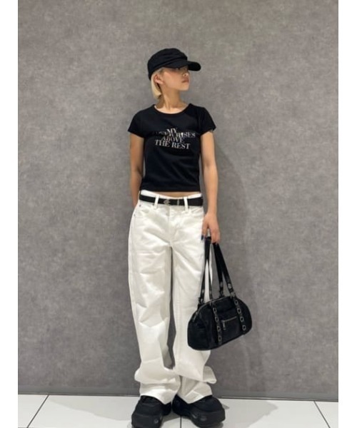 LAGUA GEM(ラグアジェム)の「BASIC COLOR STRAIGHT デニム(デニムパンツ・レディース・ブラック/ホワイト・22inch/23inch/24inch/25inch/26inch)」の14枚目の写真