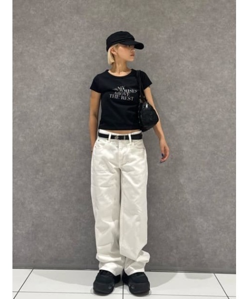 LAGUA GEM(ラグアジェム)の「BASIC COLOR STRAIGHT デニム(デニムパンツ・レディース・ブラック/ホワイト・22inch/23inch/24inch/25inch/26inch)」の15枚目の写真
