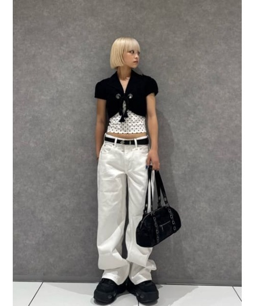 LAGUA GEM(ラグアジェム)の「BASIC COLOR STRAIGHT デニム(デニムパンツ・レディース・ブラック/ホワイト・22inch/23inch/24inch/25inch/26inch)」の16枚目の写真
